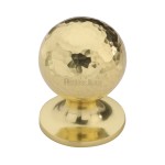 M Marcus Heritage Brass Cabinet Knob Ball Hammered Design 25mm